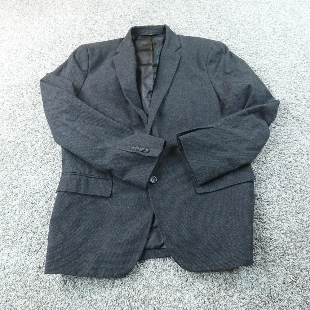 Banana Republic Blazer Mens 44 Gray Black Tailored Sport Coat Suit Jacket Top